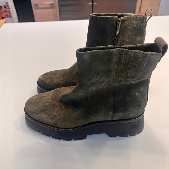 NEW Vince Camuto Neframes Army Green Leather Round Toe Chelsea Boot Size 8M - Picture 5 of 10